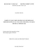 Nghiên cứu phát triển mô hình toán mô phỏng quá trình phú dưỡng ở các vùng nước tĩnh nông, ứng dụng cho hồ cự chính hà nội tt 