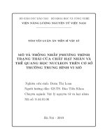 Nghiên cứu ứng dụng mô hình tính toán phát thải khí nhà kính từ một số hệ thống xử lý nước thải ở việt nam TT tiengs anh 