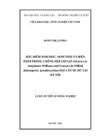 Đặc điểm sinh học, sinh thái và biện pháp phòng chống rệp sáp giả paracoccus marginatus william and granara de willink (homoptera pseudococidae) hại cây đu đủ tại hà nội 