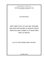 Phát triển năng lực dạy học tích hợp cho sinh viên đại học sư phạm kỹ thuật trong dạy học nghiệp vụ sư phạm theo tiếp cận mô đun (1) 