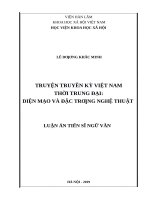 Truyền truyền kỳ việt nam thời trung đại diện mạo và đặc trưng nghệ thuật 