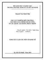 FDI và ô nhiễm môi trường vai trò của chính sách công ở các quốc gia đang phát triển tt 
