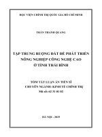 Tập trung ruộng đất để phát triển nông nghiệp công nghệ cao ở tỉnh thái bình tt 