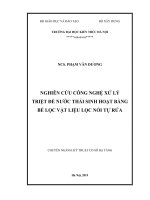 Nghiên cứu công nghệ xử lý triệt để nước thải sinh hoạt bằng bể lọc vật liệu lọc nổi tự rửa