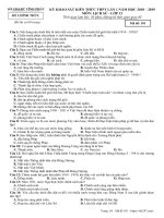 Đề khảo sát kiến thức lịch sử THPT lần 1 năm 2019 sở GDĐT vĩnh phúc 