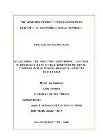 Đánh giá tác động của cấu trúc kiểm soát nội bộ đến sự hữu hiệu của kiểm soát nội bộ trong các đơn vị sự nghiệp công lập tại việt nam tt tieng anh 