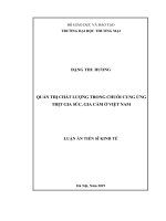 Quản trị chất lượng trong chuỗi cung ứng thịt gia súc, gia cầm ở việt nam