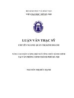 Luận văn thạc sỹ - Nâng cao chất lượng đội ngũ công chức hành chính tại Văn phòng UBND Thành phố Hà Nội