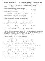 Đề cương ôn tập HKI k10 năm 2019 2020 toán THPT yên hòa HN