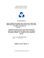 Hoàn thiện giải pháp mua hàng dựa trên mô hình Kraljic cho mã hàng máy giặt tại công ty điện tử Samsung HCMC