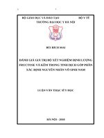 ĐÁNH GIÁ GIÁ TRỊ bộ xét NGHIỆM ĐỊNH LƯỢNG FRUCTOSE và kẽm TRONG TINH DỊCH góp PHẦN xác ĐỊNH NGUYÊN NHÂN vô SINH NAM 