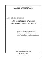 skkn một số BIỆN PHÁP xây DỰNG nền nếp tốt ở lớp CHỦ NHIỆM 