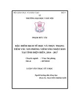 ĐẶC điểm DỊCH tễ học và THỰC TRẠNG TIÊM vắc XIN PHÒNG VIÊM não NHẬT bản tại TỈNH điện BIÊN, 2014   2017 