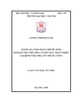 ĐÁNH GIÁ CHẨN đoán TRƯỚC SINH dị DẠNG ỐNG TIÊU hóa vàkết QUẢ THAI NGHÉN  tại BỆNH VIỆN PHỤ sản TRUNG ƯƠNG 