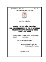 NGHIÊN cứu đặc điểm lâm SÀNG, cận lâm SÀNG và một số yếu tố LIÊN QUAN ở BỆNH NHÂN LUPUS BAN đỏ hệ THỐNG có đái THÁO ĐƯỜNG 