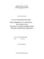 Các yếu tố ảnh hưởng đến ý định truyền miệng điện tử của khách hàng mua sắm trực tuyến