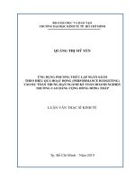 Ứng dụng phương thức lập ngân sách theo hiệu quả hoạt động (performance budgeting) vào dự toán trung hạn ngành kế toán doanh nghiệp, trường cao đẳng cộng đồng đồng tháp 