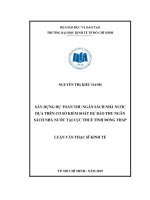 Xây dựng dự toán thu ngân sách nhà nước dựa trên cơ sở kiểm soát dự báo thu ngân sách nhà nước tại cục thuế tỉnh đồng tháp 