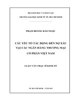 Các yếu tố tác động đến nợ xấu tại các ngân hàng thương mại cổ phần việt nam 