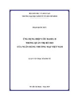 Ứng dụng hiệp ước basel II trong quản trị rủi ro của ngân hàng thương mại việt nam 