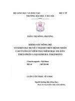 KHẢO sát NỒNG ĐỘVITAMIN b12 HUYẾT THANHTRÊN BỆNH NHÂNCAO TUỔI có VIÊM TEO NIÊM mạc dạ DÀYTHEO PHÂN LOẠI KIMURA TAKEMOTO 