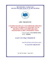 Cân đối nguồn lực tài chính địa phương để cung cấp dịch vụ giáo dục ở các trường công lập trên địa bàn thành phố sa đéc   tỉnh đồng tháp 