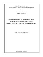 Hoàn thiện kiểm soát nội bộ hoạt động tín dụng tại ngân hàng TMCP đầu tư và phát triển việt nam   chi nhánh khánh hòa 