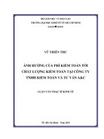 Ảnh hưởng của phí kiểm toán tới chất lượng kiểm toán tại công ty TNHH kiểm toán và tư vấn ac 