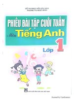 Phiếu bài tập cuối tuần tiếng anh lớp 1