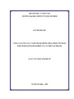 Nâng cao năng lực cạnh tranh trong hoạt động tín dụng khách hàng doanh nghiệp vừa và nhỏ tại TPBANK 