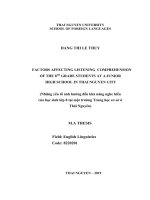 Những yếu tố ảnh hưởng đến khả năng nghe hiểu của học sinh lớp 8 tại một trường trung học cơ sở thái nguyên 