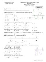 ĐỀ THI KHẢO SÁT CHẤT LƯỢNG  LẦN 1 Môn: Toán 12