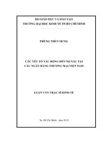 Các yếu tố tác động đến nợ xấu tại các ngân hàng thương mại việt nam 