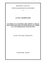 Tác động của lối sống chữa bệnh và trạng thái tinh thần đối với tình trạng sức khỏe của người bệnh đái thái đường 
