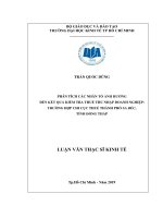 Phân tích các nhân tố ảnh hưởng đến kết quả kiểm tra thuế thu nhập doanh nghiệp  trường hợp chi cục thuế thành phố sa đéc, tỉnh đồng tháp 