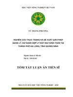 Nghiên cứu thực trạng và đề xuất giải pháp quản lý, sử dụng hợp lý đất đai vùng than tại thành phố hạ long, tỉnh quảng ninh (TT) 