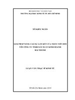 Giải pháp nâng cao sự gắn kết của nhân viên đối với công ty TNHH sản xuất kinh doanh hai thành 