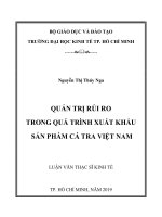 Quản trị rủi ro trong hoạt động xuất khẩu sản phẩm cá tra việt nam 