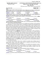 THI KSCL CHUYÊN ĐỀ ÔN THI THPT QUỐC GIA  KHỐI 10 LẦN 1 NĂM HỌC 20192020 Môn: Tiếng Anh