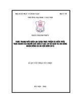 THỰC TRẠNG điều KIỆN AN TOÀN THỰC PHẨM và KIẾN THỨC THỰC HÀNH của NGƯỜI CHẾ BIẾN ở các cơ sở DỊCH vụ ăn UỐNG QUẬN ĐỐNG đa hà nội năm 2015 
