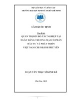 Quản trị rủi ro tác nghiệp tại ngân hàng thương mại cổ phần đầu tư và phát triển việt nam chi nhánh phú yên 