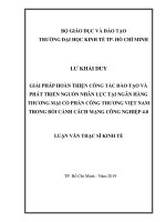 Giải pháp hoàn thiện công tác đào tạo và phát triển nguồn nhân lực tại ngân hàng thương mại cổ phần công thương việt nam trong bối cảnh cách mạng công nghiệp 4 0 