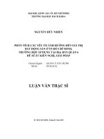 Phân tích các yếu tố ảnh hưởng đến giá trị bất động sản ở Tp. Hồ Chí Minh, trường hợp áp dụng tại địa bàn quận 6, đề xuất kiến nghị, giải pháp