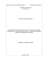 Hoàn thiện hệ thống chỉ tiêu phân tích tài chính tại các công ty niêm yết thuộc tập đoàn công nghiệp than – khoáng sản việt nam tt tiếng anh 