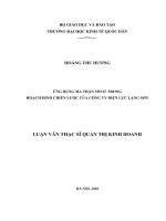  luận văn cao học ứng dụng ma trận SWOT trong hoạch định chiến lược công ty điện lực lạng sơn 