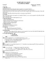 Giáo án tự chọn Hóa học 10  tiết 8: Sự biến đổi tuần hoàn cấu hình electron nguyên tử