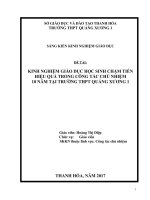 SKKN KINH NGHIỆM GIÁO dục học SINH CHẬM TIẾN HIỆU QUẢ TRONG CÔNG tác CHỦ NHIỆM 10 năm tại TRƯỜNG THPT QUẢNG XƯƠNG 1 
