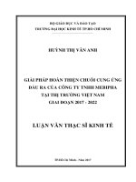Giải pháp hoàn thiện chuỗi cung ứng đầu ra của công ty TNHH mebipha tại thị trường việt nam giai đoạn 2017   2022 