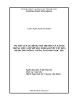 SKKN vai trò của gia đình, nhà trường và xã hội trong việc giúp đỡ học sinh khuyết tật hào nhập cộng đồng, vươn lên trong học tập  