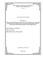 SKKN một số GIẢI PHÁP NÂNG CAO CHẤT LƯỢNG CÔNG tác GIÁO dục GIỚI TÍNH, sức KHỎE SINH sản TUỔI vị THÀNH NIÊN CHO các đoàn VIÊN THANH NIÊN TRƯỜNG THPT TRIỆU sơn 1 